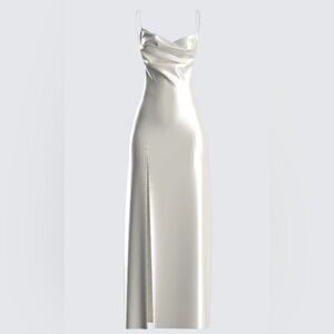 White stain midi dress